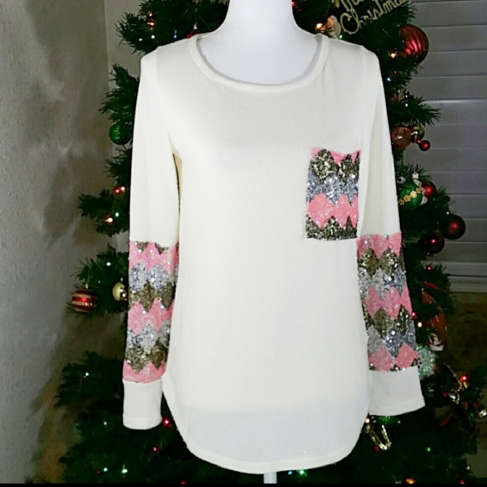 Style Rack Sequined Sweater Sz.S
